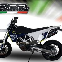 Escape compatível com Husqvarna Supermoto 701 2021-2024, GP Evo4 Poppy, Escape legal, homologado, silenciador com catalisador, db killer removível e tubo de ligação específico 