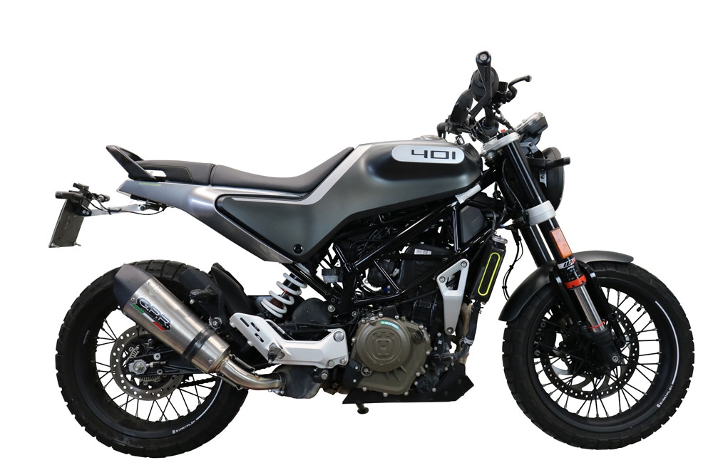 Escape compatível com Husqvarna Vitpilen 401 2020-2020, GP Evo4 Titanium, Escape legal, homologado, silenciador com db killer removível e tubo de ligação específico 