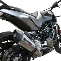 Escape compatível com Husqvarna Svartpilen 401 2021-2023, GP Evo4 Titanium, Escape legal, homologado, silenciador com db killer removível e tubo de ligação específico 