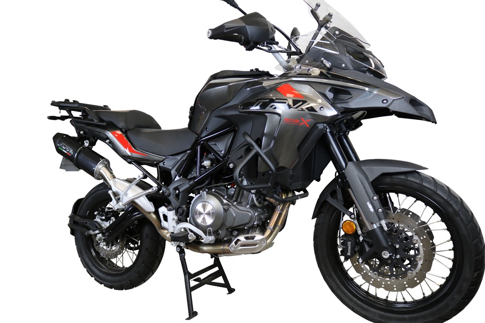 Escape compatível com Benelli Trk 502 X 2021-2024, Furore Evo4 Nero, Escape legal, homologado, silenciador com db killer removível e tubo de ligação específico 