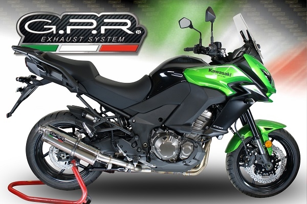 Escape compatível com Kawasaki Versys 1000 I.E. 2011-2013, Trioval, Escape legal, homologado, silenciador com db killer removível e tubo de ligação específico 