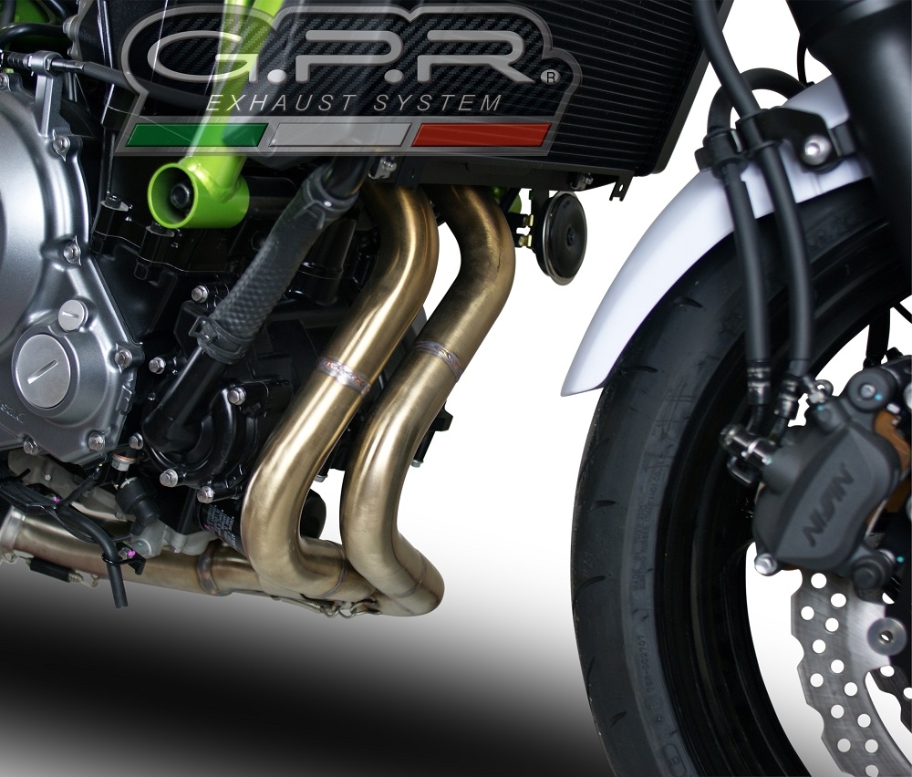 Escape compatível com Kawasaki Z 650 2021-2022, GP Evo4 Titanium, Sistema homologado com catalisador linha completa, silencioso mais coletor 