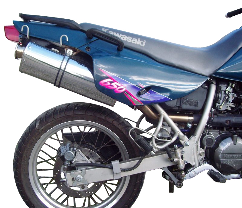 Escape compatível com Kawasaki Klx 650 1993-1995, Trioval, Escape legal, homologado, silenciador com db killer removível e tubo de ligação específico 