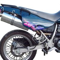 Escape compatível com Kawasaki Klr 600 1985-2004, Trioval, Escape legal, homologado, silenciador com db killer removível e tubo de ligação específico 