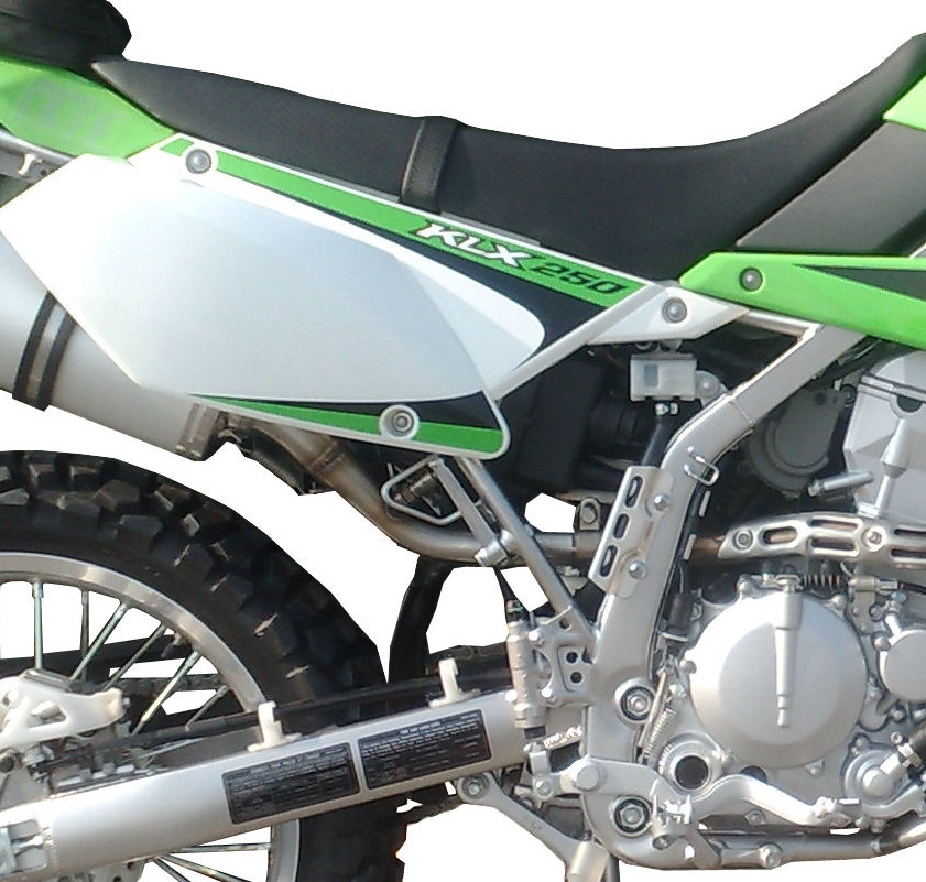 Escape compatível com Kawasaki KLX 250 SF 2009-2012, Satinox , Sistema homologado,legal, linha completa, incluindo db killer removível mais coletor 