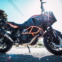 Escape compatível com Ktm Lc 8 Adventure 1190 2013-2016, Dual Poppy, Escape legal, homologado, silenciador com db killer removível e tubo de ligação específico 