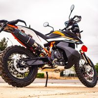 Escape compatível com Ktm SMT 890 2023-2024, Furore Evo4 Nero, Escape legal, homologado, silenciador com db killer removível e tubo de ligação específico 