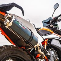 Escape compatível com Ktm Adventure 890 2020-2024, Dual Poppy, Escape legal, homologado, silenciador com db killer removível e tubo de ligação específico 