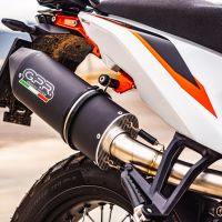 Escape compatível com Ktm Duke 890 2021-2024, Furore Evo4 Nero, Escape legal, homologado, silenciador com db killer removível e tubo de ligação específico 