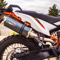 Escape compatível com Ktm Duke 890 2021-2024, Dual Poppy, Escape legal, homologado, silenciador com db killer removível e tubo de ligação específico 