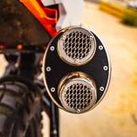 Escape compatível com Ktm Duke 890 2021-2024, Dual Poppy, Escape legal, homologado, silenciador com db killer removível e tubo de ligação específico 