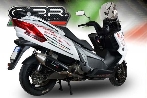 Escape compatível com Kymco Myroad 700 2012-2016, Power Bomb, Escape legal, homologado, silenciador com catalisador, db killer removível e tubo de ligação específico 