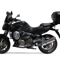 Escape compatível com Aprilia Mana 850 Gt 2007-2016, Trioval, Escape homologado semi-completo com db killer removível 