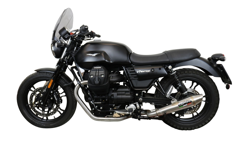 Escape compatível com Moto Guzzi V7 III Special-Stone-Carbon 2017-2018, Vintacone, Escape Racing, linha completa, fornecido com coletor específico, artigo sem homologação 