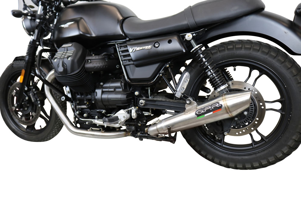 Escape compatível com Moto Guzzi V7 III Special-Stone-Carbon 2017-2018, Vintacone, Escape Racing, linha completa, fornecido com coletor específico, artigo sem homologação 