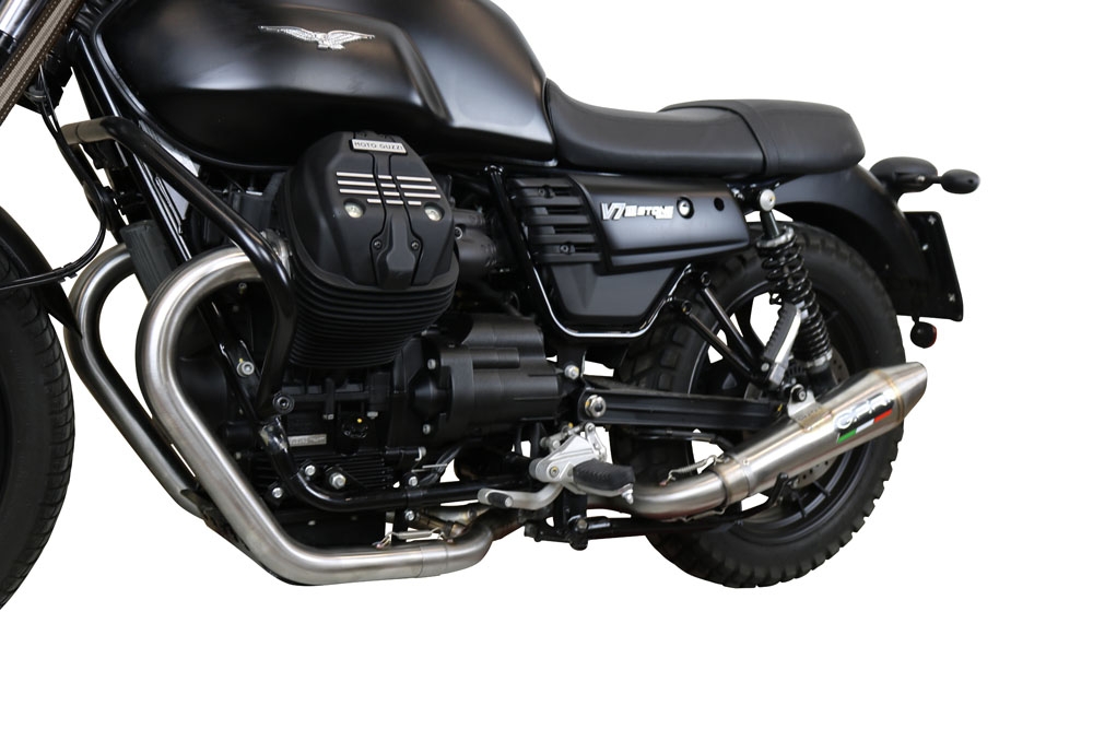 Escape compatível com Moto Guzzi V7 III Special-Stone-Carbon 2017-2018, Vintacone, Escape Racing, linha completa, fornecido com coletor específico, artigo sem homologação 