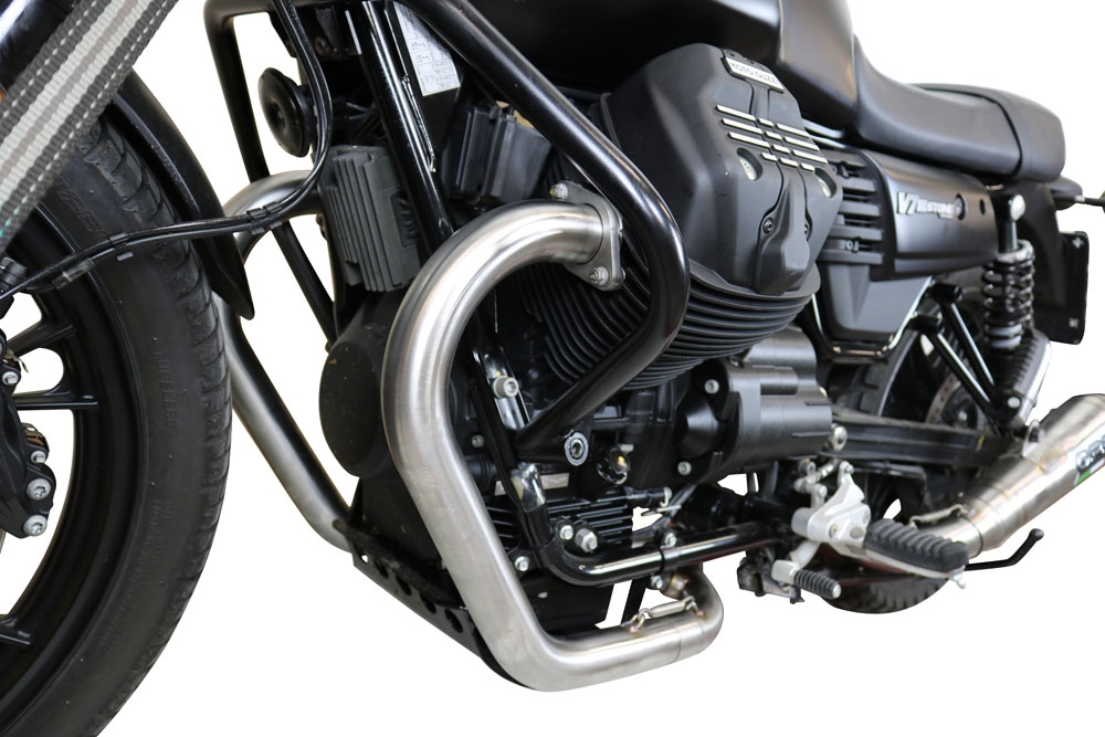 Escape compatível com Moto Guzzi V7 III Special-Stone-Carbon 2017-2018, Vintacone, Escape Racing, linha completa, fornecido com coletor específico, artigo sem homologação 