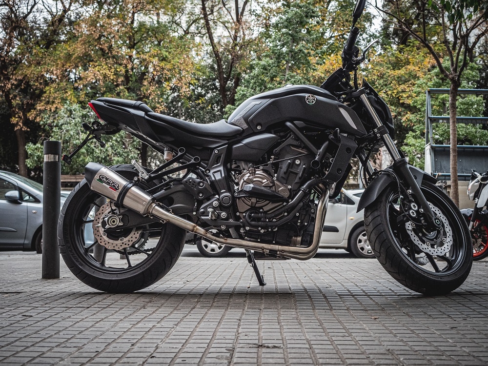 Escape compatível com Yamaha Mt-07 2017-2020, GP Evo4 Titanium, Sistema homologado com catalisador linha completa, silencioso mais coletor 