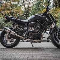 Escape compatível com Yamaha Mt-07 2017-2020, GP Evo4 Titanium, Sistema homologado com catalisador linha completa, silencioso mais coletor 