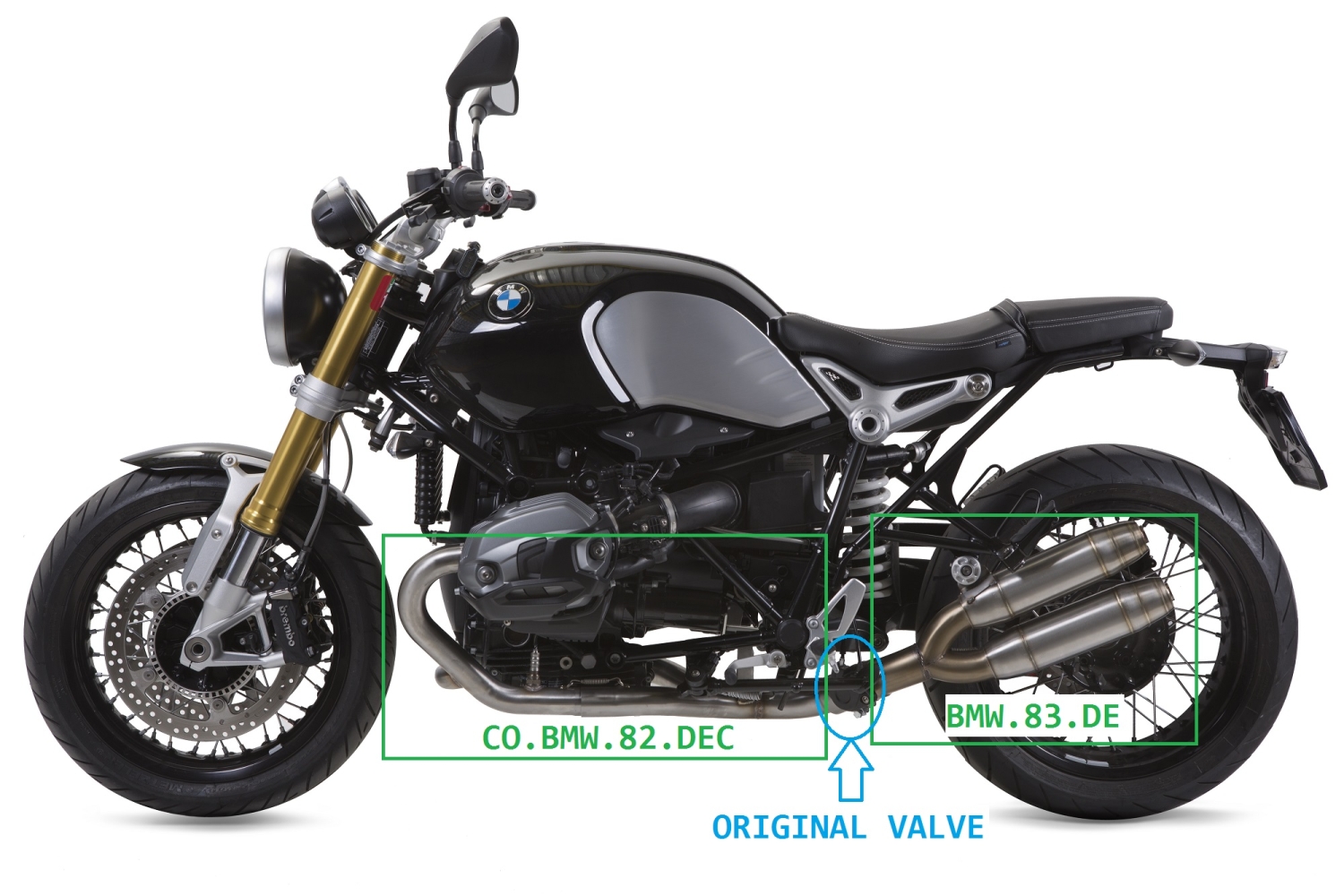 Escape compatível com Bmw R Nine-T 1200 -Pure -Racer -Scrambler -Urban G-S 2013-2016, Deeptone Inox, Sistema homologado com catalisador linha completa, silencioso mais coletor 