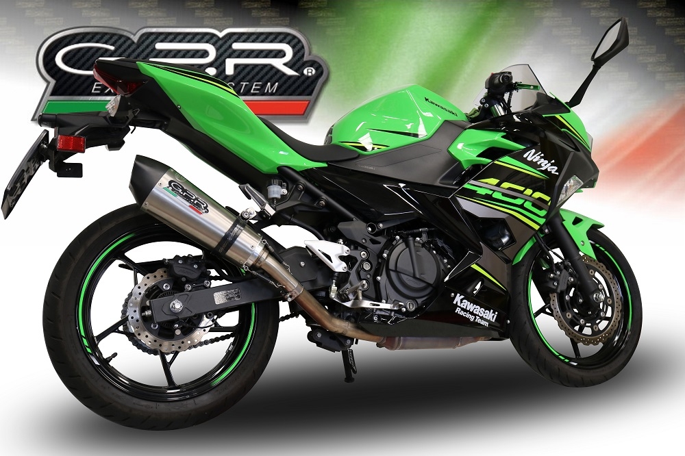 Escape compatível com Kawasaki Ninja 500 2023-2025, GP Evo4 Titanium, Escape legal, homologado, silenciador com db killer removível e tubo de ligação específico 