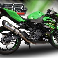 Escape compatível com Kawasaki Ninja 400 2023-2025, GP Evo4 Titanium, Escape legal, homologado, silenciador com db killer removível e tubo de ligação específico 