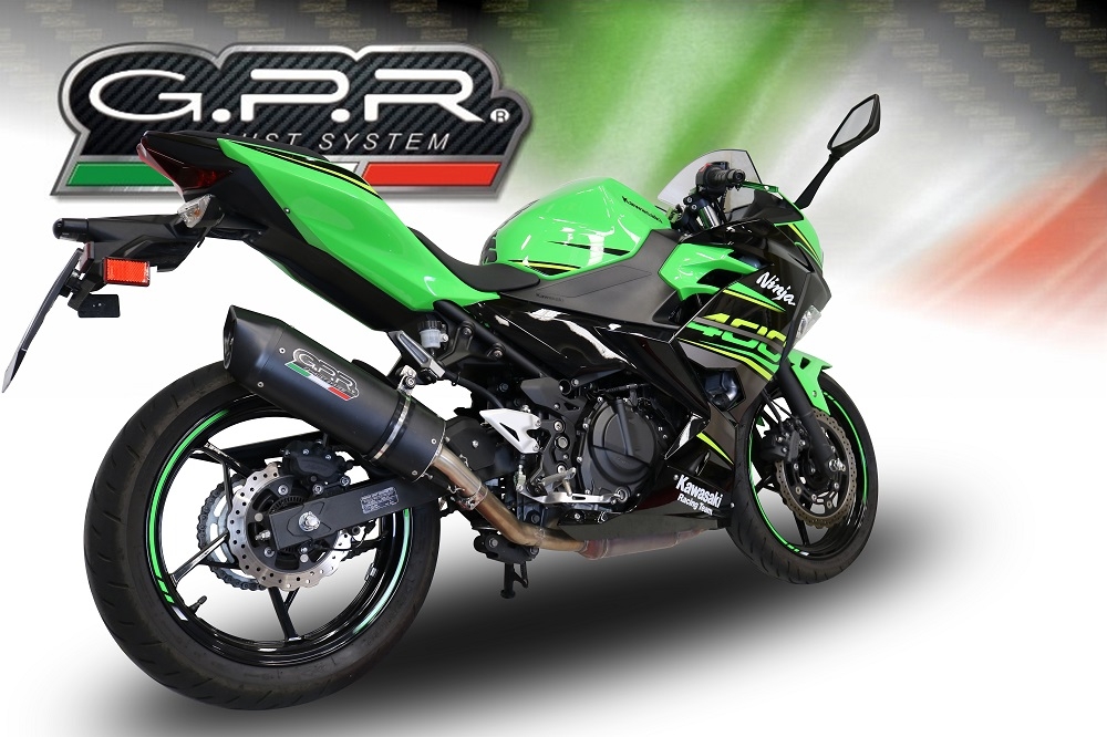 Escape compatível com Kawasaki Ninja 400 2018-2022, Furore Evo4 Nero, Escape legal, homologado, silenciador com db killer removível e tubo de ligação específico 