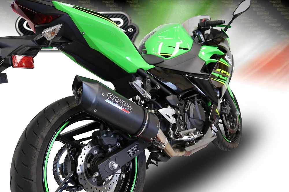 Escape compatível com Kawasaki Ninja 400 2018-2022, Furore Evo4 Nero, Escape legal, homologado, silenciador com db killer removível e tubo de ligação específico 