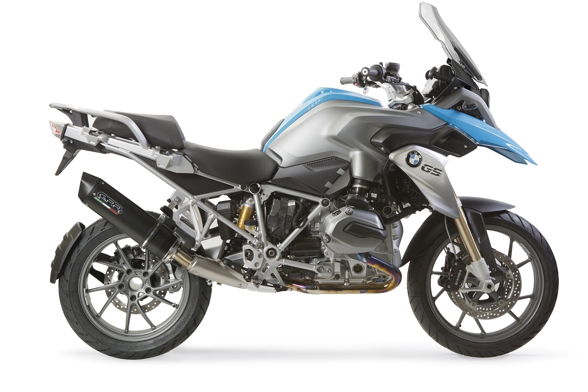 Escape compatível com Bmw R 1200 Gs 2017-2018, Furore Evo4 Nero, Escape legal, homologado, silenciador com db killer removível e tubo de ligação específico 