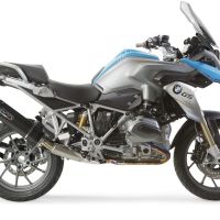 Escape compatível com Bmw R 1200 Gs 2017-2018, Furore Evo4 Nero, Escape legal, homologado, silenciador com db killer removível e tubo de ligação específico 