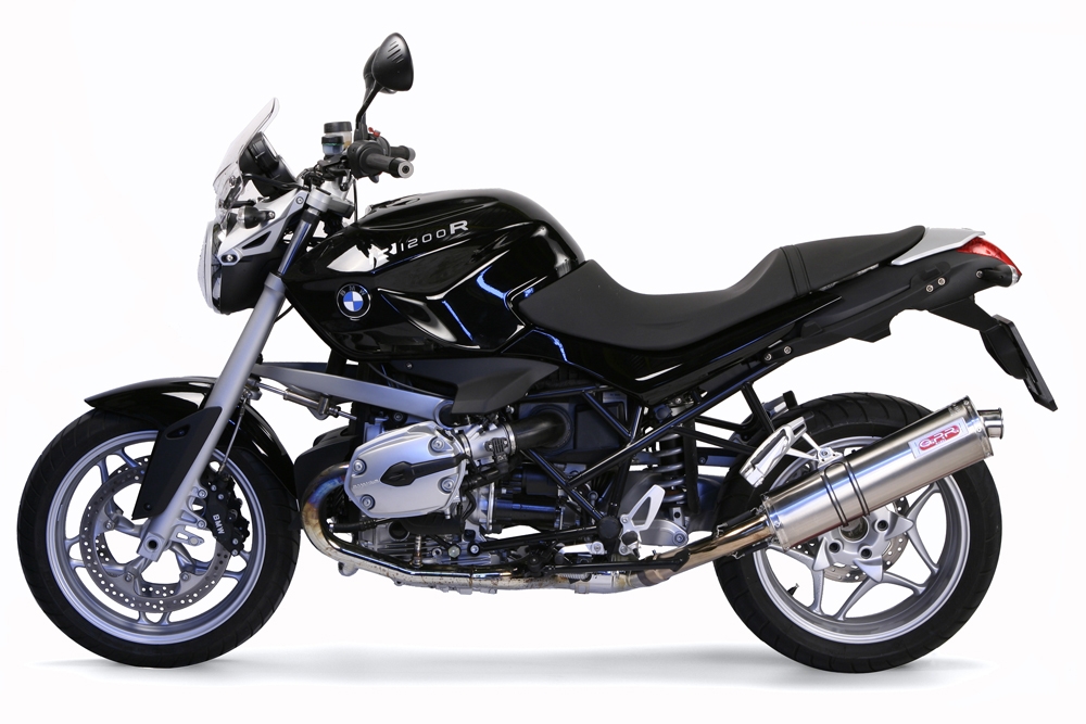 Escape compatível com Bmw R 1200 R 2006-2010, Trioval, Escape legal, homologado, silenciador com db killer removível e tubo de ligação específico 