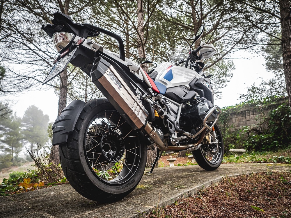 Escape compatível com Bmw R 1250 Gs -Adventure 2021-2024, Hyper Sonic Titanium, Escape legal, homologado, silenciador com db killer removível e tubo de ligação específico 