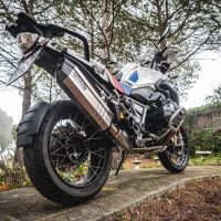 Escape compatível com Bmw R 1250 Gs -Adventure 2021-2024, Hyper Sonic Titanium, Escape legal, homologado, silenciador com db killer removível e tubo de ligação específico 