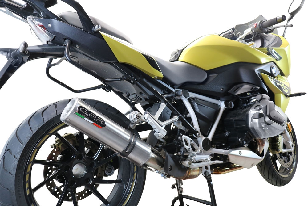 Escape compatível com Bmw R 1250 R -Rs 2019-2020, M3 Titanium Natural, Escape legal, homologado, silenciador com db killer removível e tubo de ligação específico 