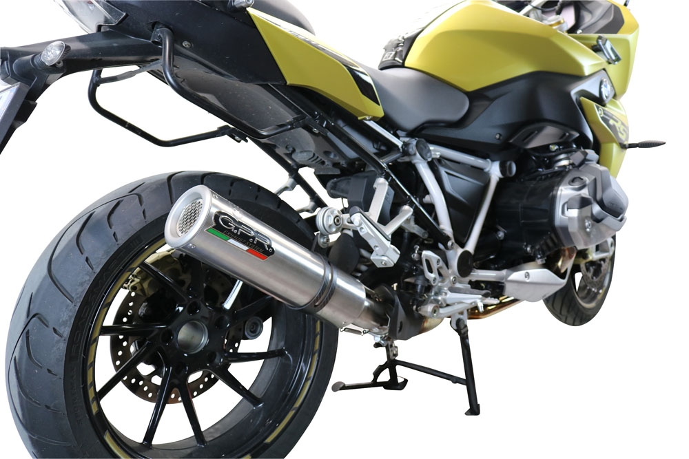 Escape compatível com Bmw R 1250 R -Rs 2021-2024, M3 Titanium Natural, Escape legal, homologado, silenciador com db killer removível e tubo de ligação específico 