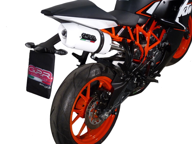 Escape compatível com Ktm Rc 200 2014-2021, Albus Ceramic, Escape legal, homologado, silenciador com db killer removível e tubo de ligação específico 