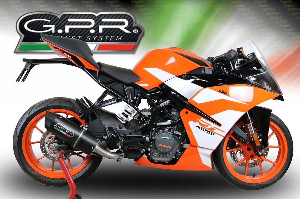 Escape compatível com Ktm Rc 390 2017-2020, Furore Evo4 Nero, Escape legal, homologado, silenciador com db killer removível e tubo de ligação específico 