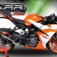 Escape compatível com Ktm Rc 125 2017-2020, Furore Evo4 Nero, Escape legal, homologado, silenciador com db killer removível e tubo de ligação específico 