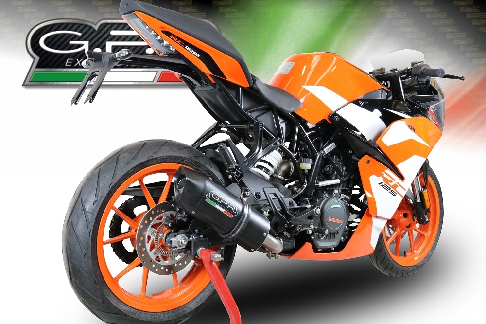 Escape compatível com Ktm Rc 390 2017-2020, Furore Evo4 Nero, Escape legal, homologado, silenciador com db killer removível e tubo de ligação específico 