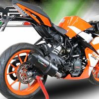 Escape compatível com Ktm Rc 125 2017-2020, Furore Evo4 Nero, Escape legal, homologado, silenciador com db killer removível e tubo de ligação específico 