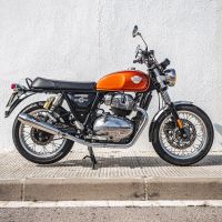 Escape compatível com Royal Enfield Interceptor 650 2019-2020, Ultracone, Par de terminais de exaustão aprovados, com db killer removível, catalisadores e tubo de conexão específico 