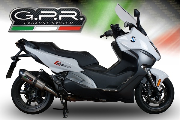 Escape compatível com Bmw C 650 Sport 2016-2020, GP Evo4 Titanium, Escape legal, homologado, silenciador com db killer removível e tubo de ligação específico 