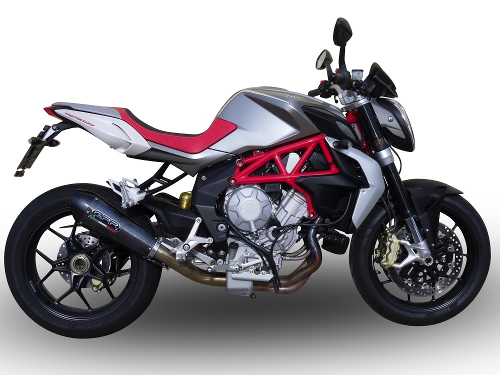 Escape compatível com Mv Agusta Brutale 800 2012-2016, Gpe Ann. Poppy, Escape legal, aprovado, com db killer removível, tubo de conexão e conversor catalítico 