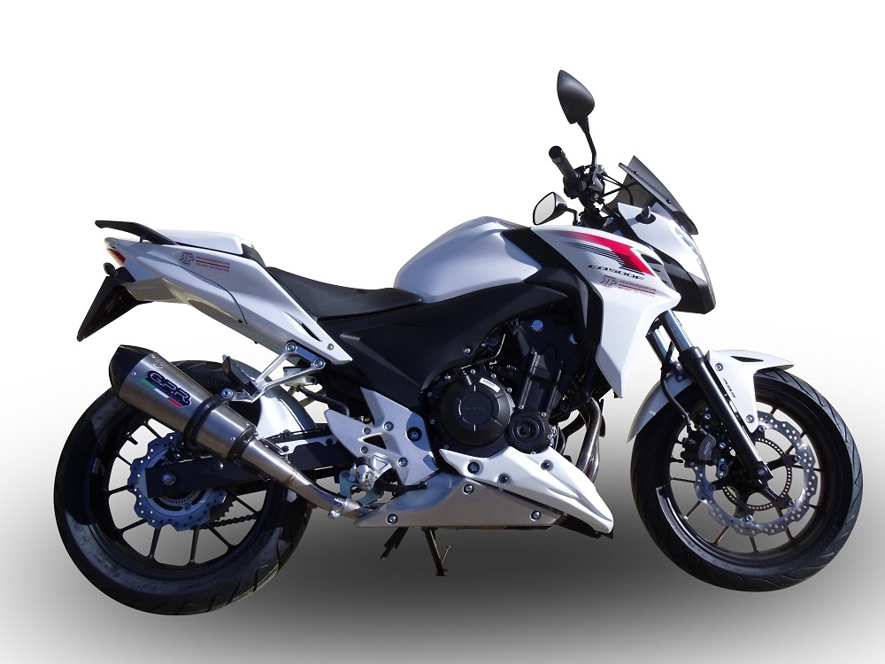 Escape compatível com Honda Cb 500 F 2019-2020, GP Evo4 Titanium, Escape legal, homologado, silenciador com db killer removível e tubo de ligação específico 