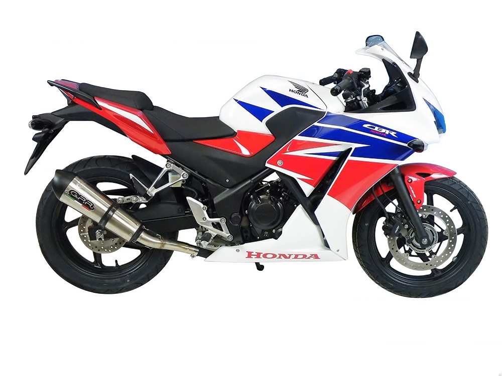 Escape compatível com Honda Cbr 300 R 2014-2016, Gpe Ann. titanium, Sistema racing Silencioso com tubo de ligação 