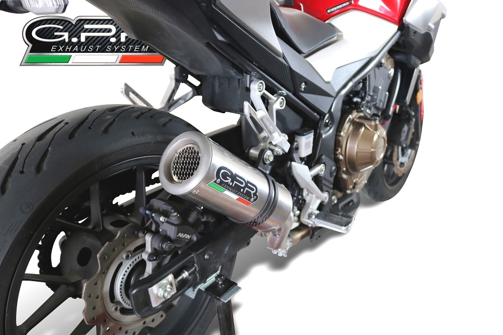 Escape compatível com Honda CB500 HORNET 2024-2025, M3 Titanium Natural, Escape legal, homologado, silenciador com db killer removível e tubo de ligação específico 