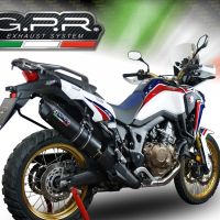 Escape compatível com Honda Crf 1000 L Africa Twin 2018-2020, Furore Evo4 Nero, Escape legal, homologado, silenciador com db killer removível e tubo de ligação específico 