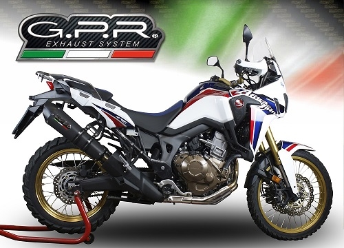 Escape compatível com Honda Crf 1000 L Africa Twin 2018-2020, GP Evo4 Poppy, Escape legal, homologado, silenciador com db killer removível e tubo de ligação específico 