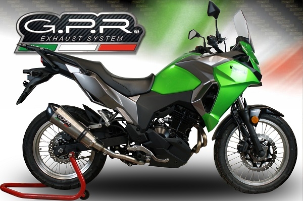 Escape compatível com Kawasaki Versys-X 250 2017-2020, GP Evo4 Titanium, Escape legal, homologado, silenciador com catalisador, db killer removível e tubo de ligação específico 