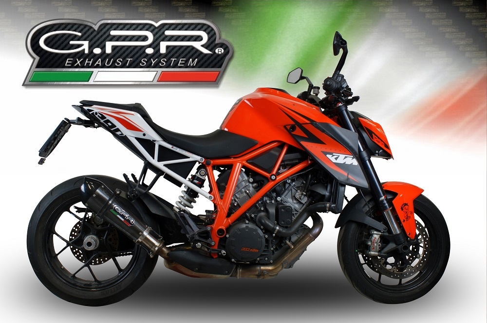 Escape compatível com Ktm Super Duke 1290 R 2017-2019, GP Evo4 Poppy, Escape legal, homologado, silenciador com db killer removível e tubo de ligação específico 